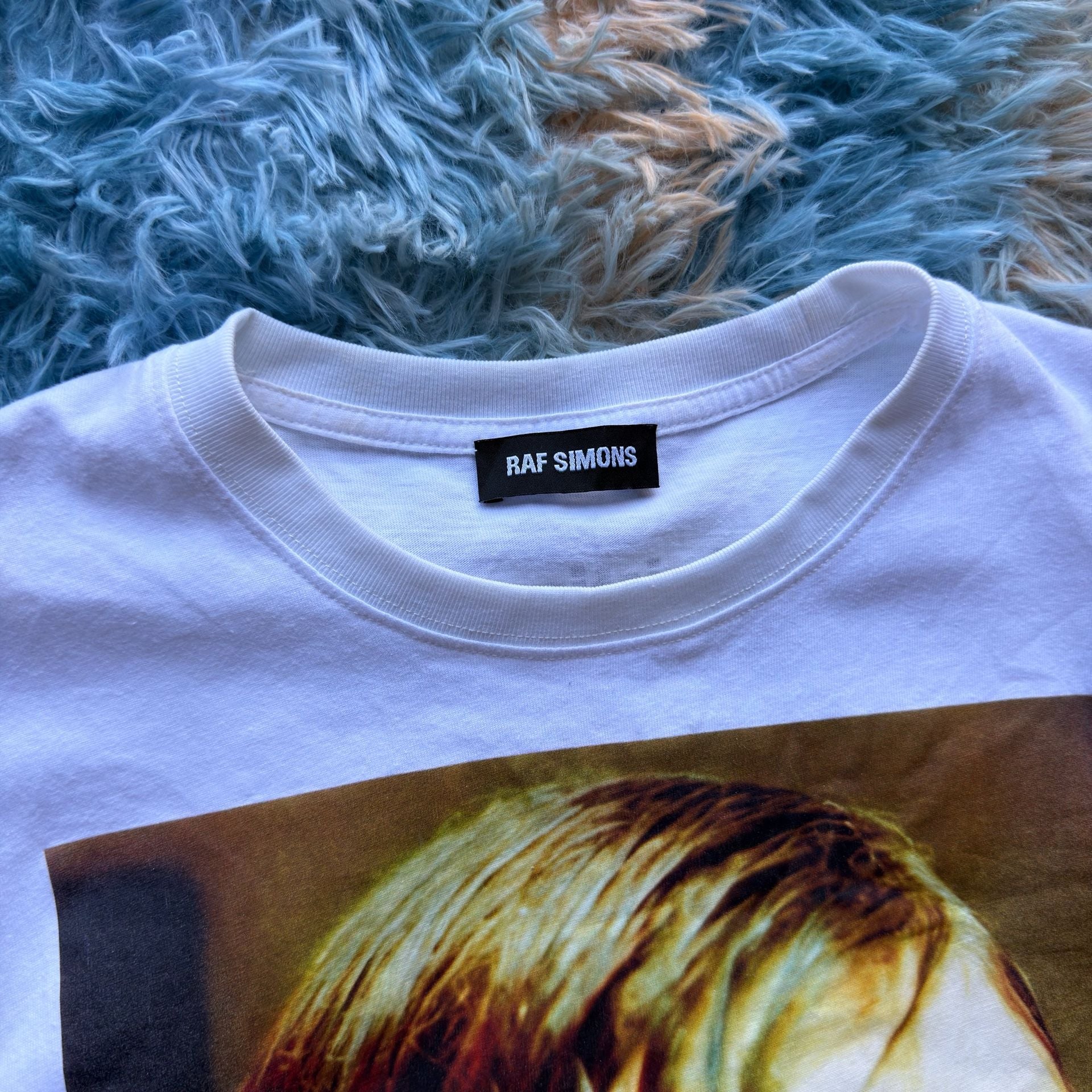 Raf Simons Christiane F Wet Hair Graphic T-Shirt White Size M 4
