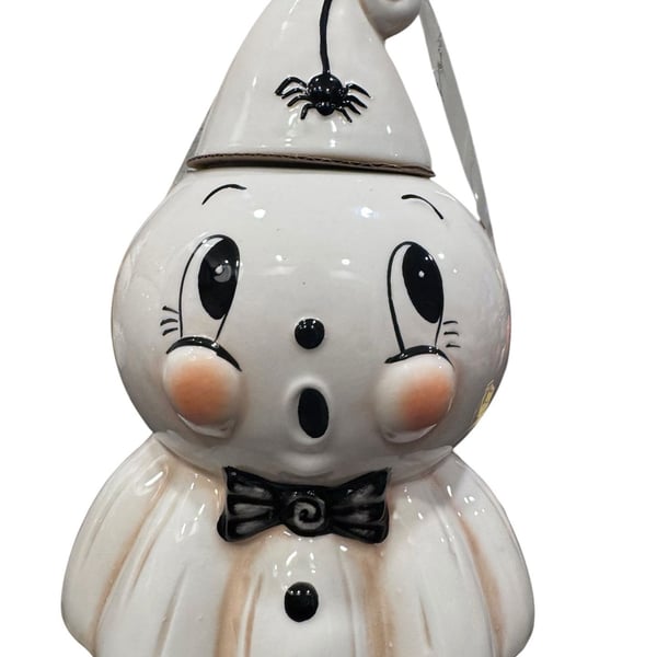 Transpac Johanna Parker Gus Ghost Halloween Ceramic Cookie Jar Canister