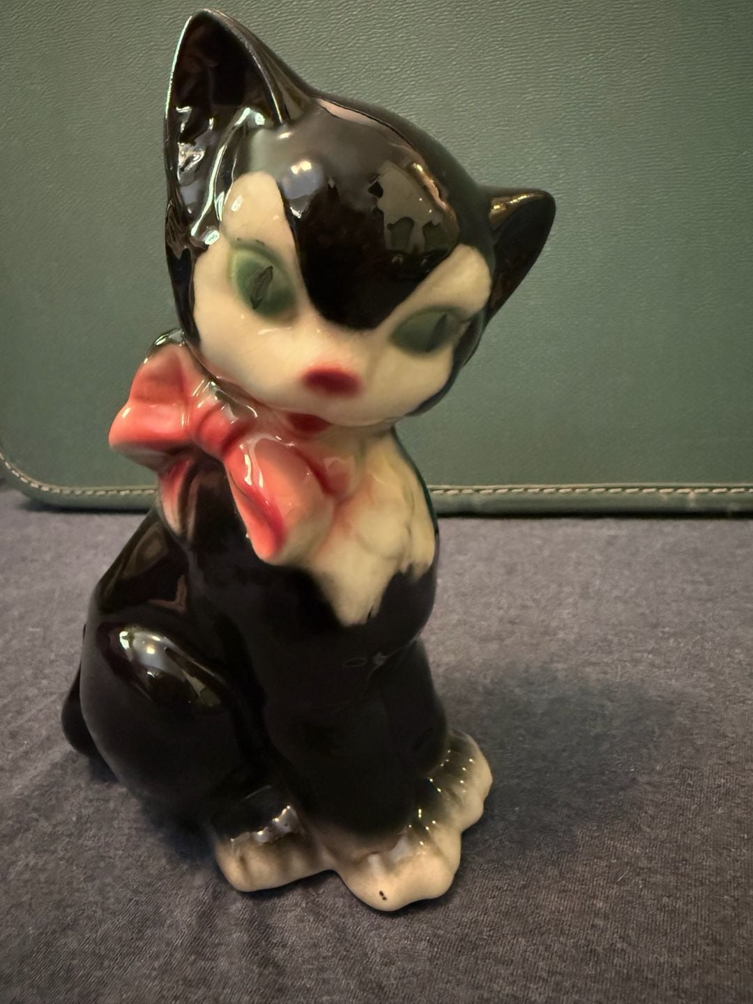 Vintage Royal Copley Black and White Tuxedo Cat  7