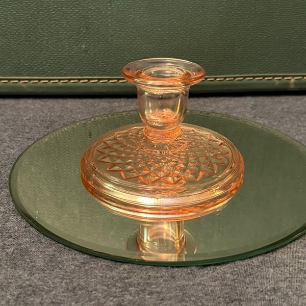 Vintage Imperial Glass Pink Depression Glass Candle Holder