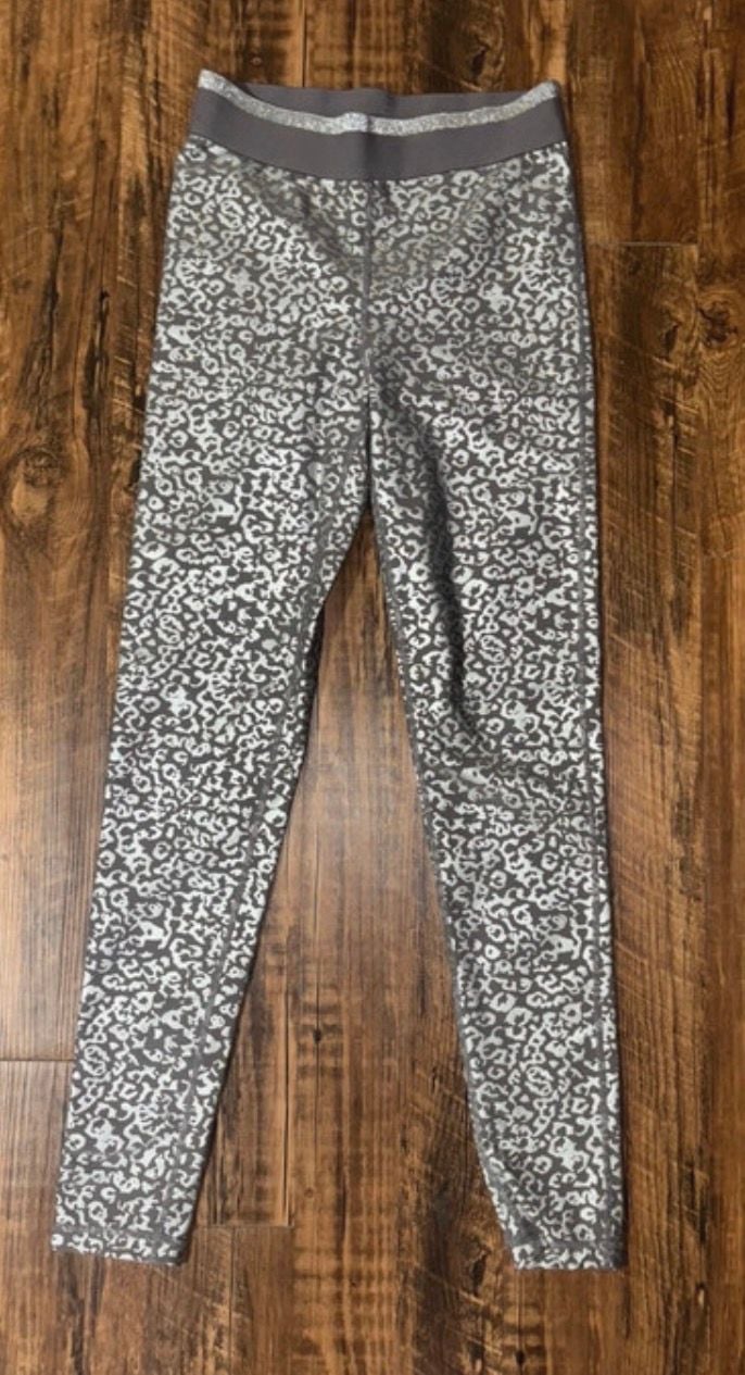 Mono B Silver Foil Leopard Print Leggings APH2883 Size Small 2