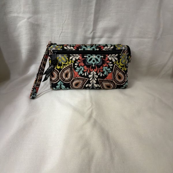 Vera Bradley Zip Wristlet Phone Wallet Sierra Paisley Clutch