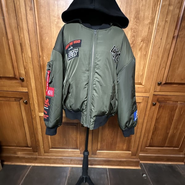 Loiter Void Bomber Jacket Green with Hood