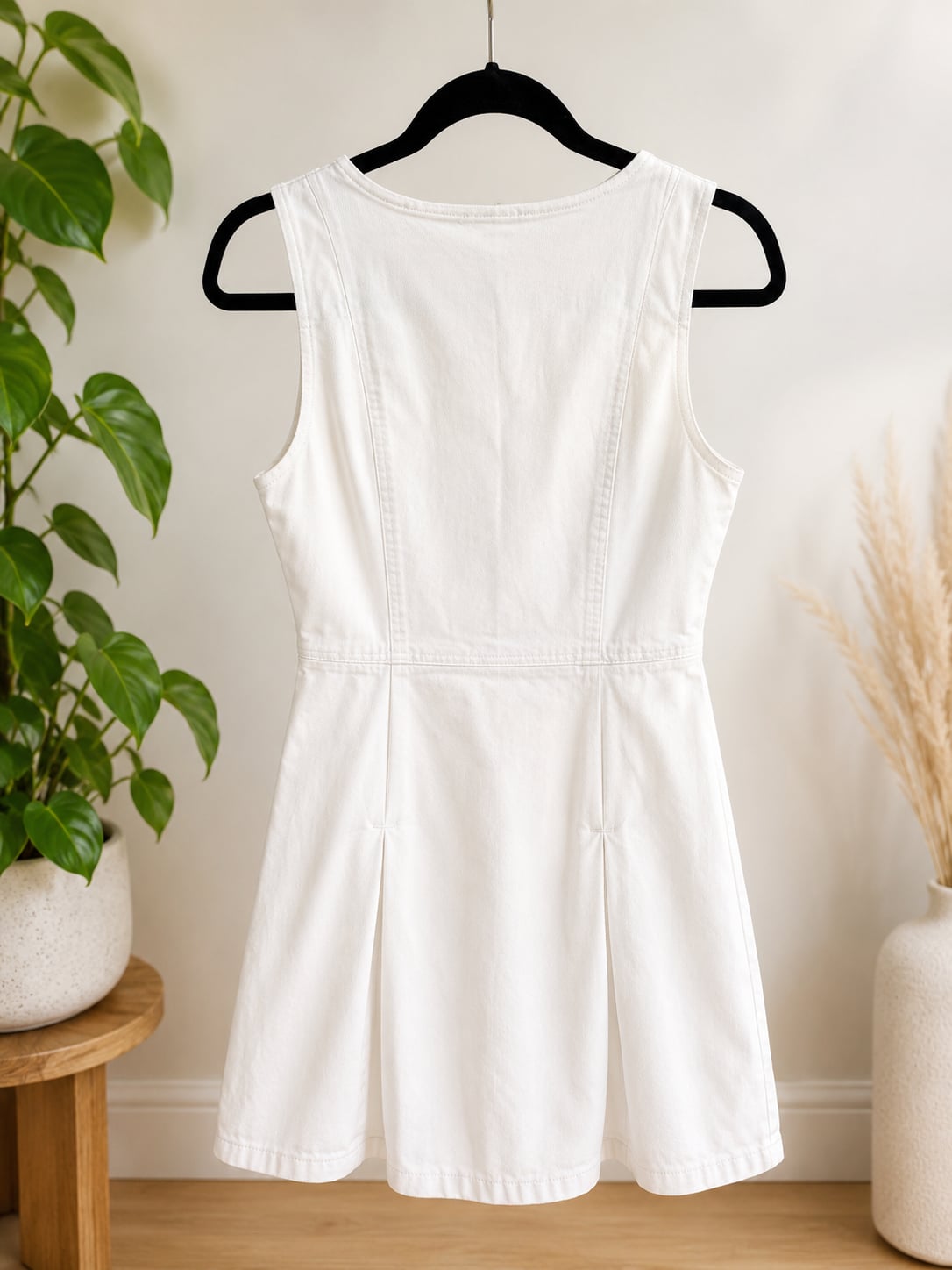Banana Republic White V-Neck Sleeveless Denim Dress Size 6 3