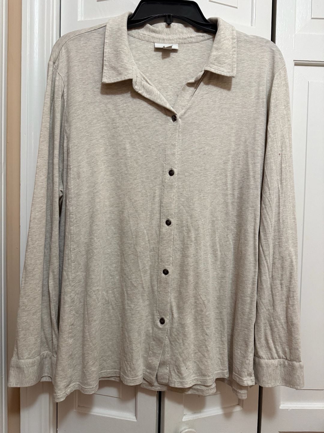 J.Jill Cotton Tencel Modal Long Sleeve Button Down Shirt Size XL 2