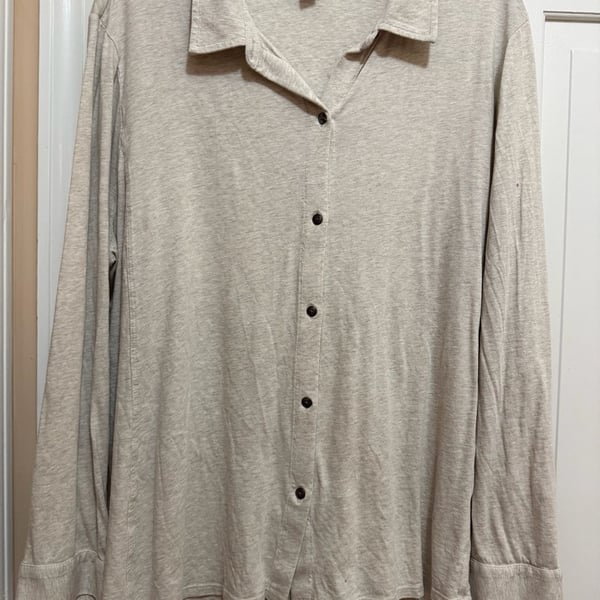 J.Jill Cotton Tencel Modal Long Sleeve Button Down Shirt Size XL