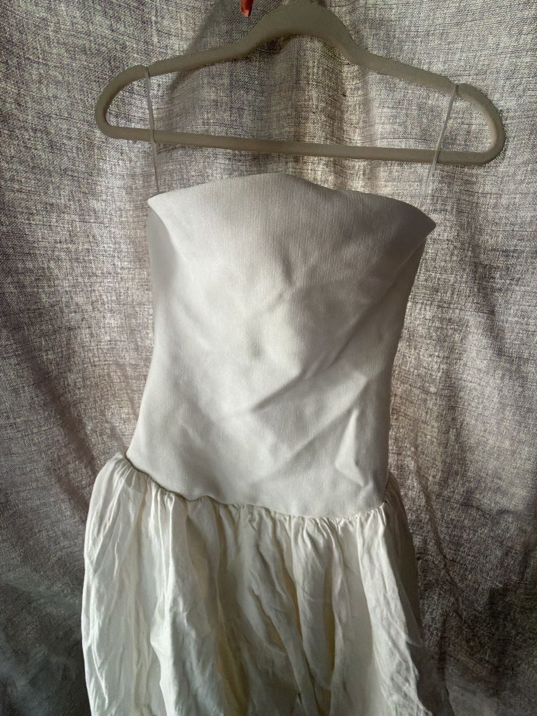 Simkhai Juni Bubble-Hem Strapless Corset Mini Dress White Size S 3