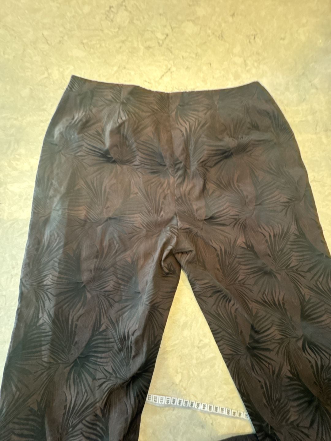 Max Mara Black Palm Leaf Jacquard Trousers Pants Size US 8 8