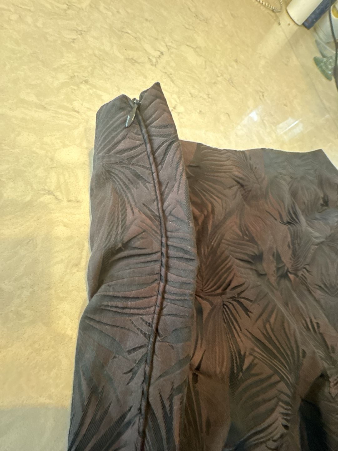 Max Mara Black Palm Leaf Jacquard Trousers Pants Size US 8 9