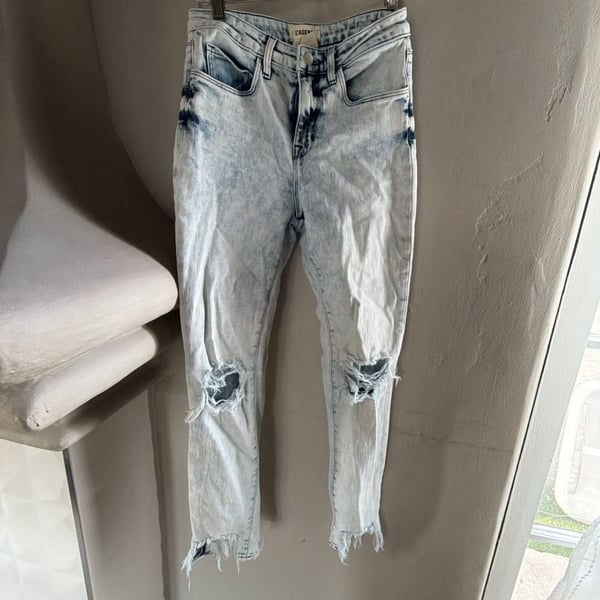 L'Agence High Line High Rise Skinny Distressed Acid Wash Jeans Size 24