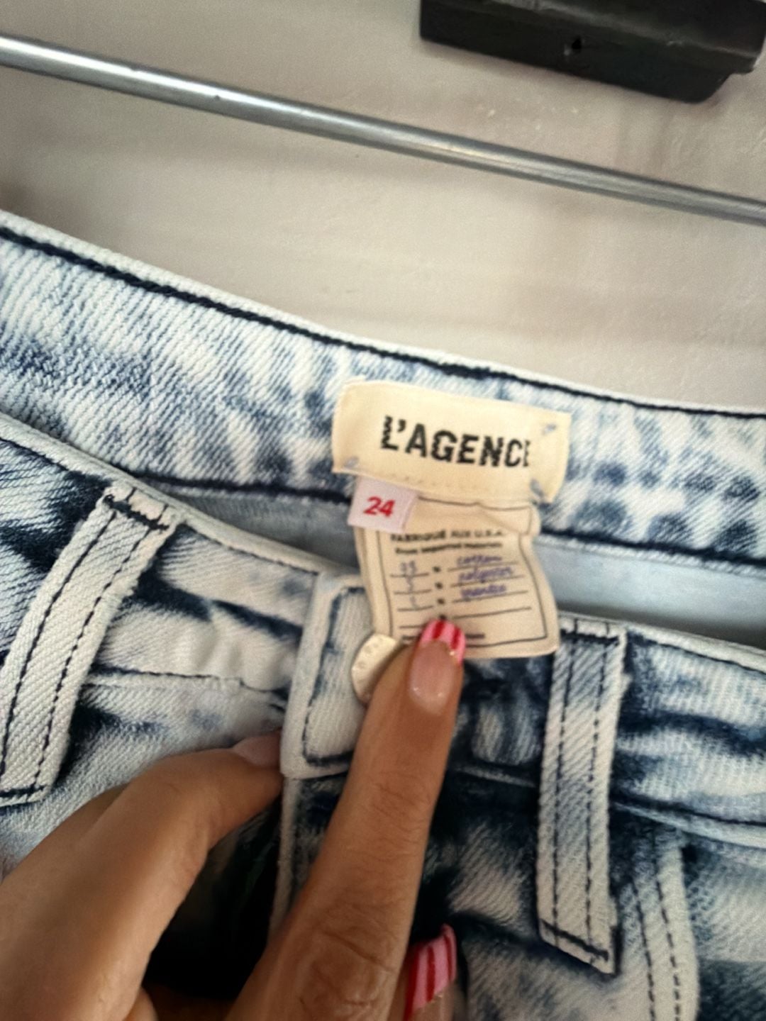 L'Agence High Line High Rise Skinny Distressed Acid Wash Jeans Size 24 7