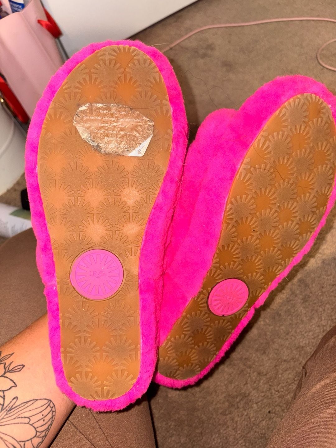 UGG Fluff Yeah Slide Slippers Hot Pink Size 8 3