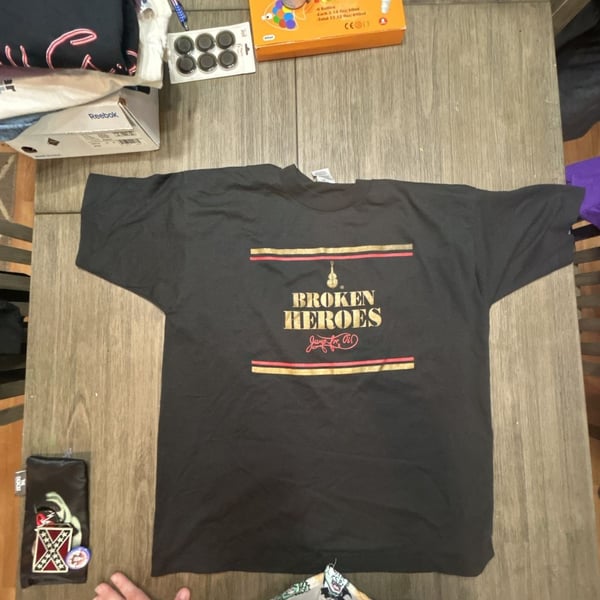 Vintage Broken Heroes Jump For Oi! Punk Band T-Shirt Fruit of the Loom XL Black