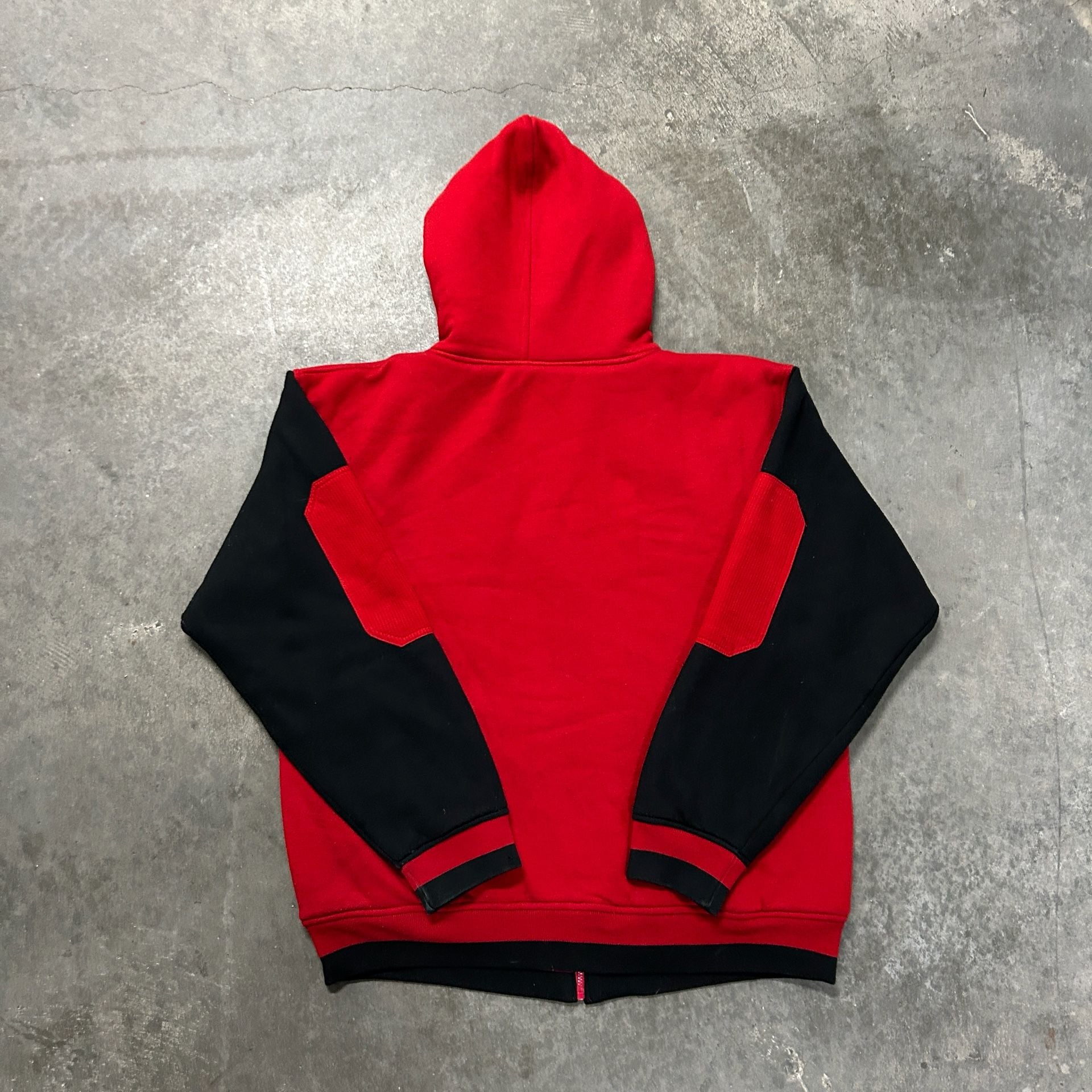 Paco Jeans Vintage 90s Sherpa Lined Full Zip Hoodie Red Black Men's XL 3