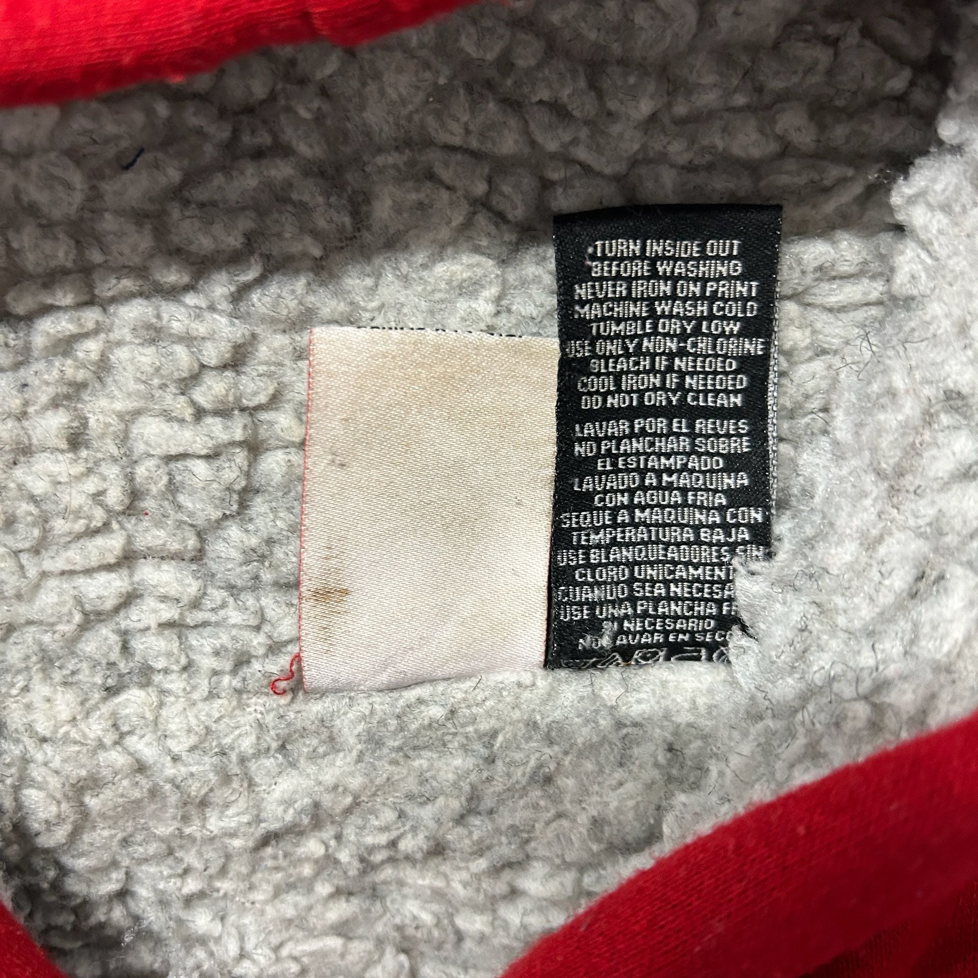 Paco Jeans Vintage 90s Sherpa Lined Full Zip Hoodie Red Black Men's XL 8