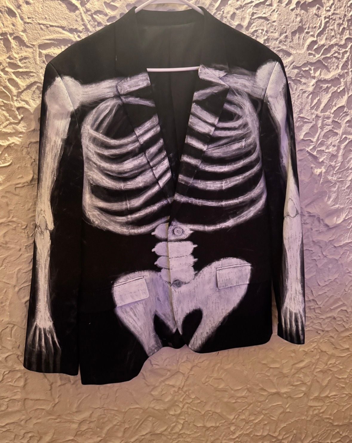 Custom Hand Painted Skeleton Suit Tuxedo Jacket and Pants Costume 2