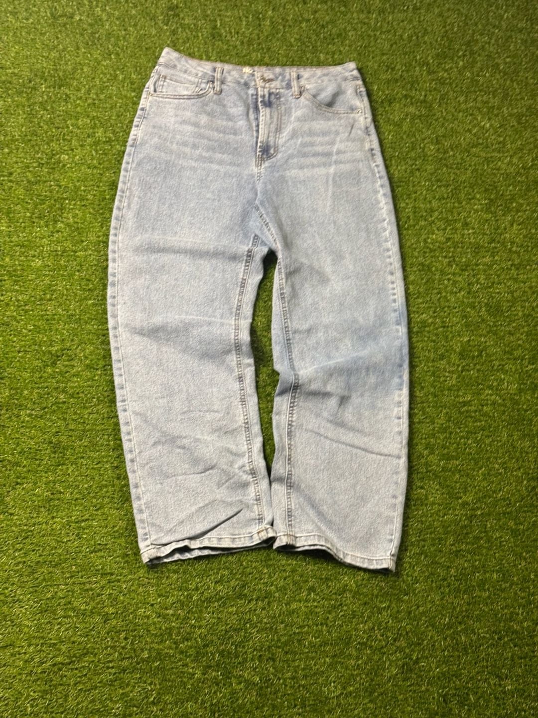 No Boundaries Light Wash High Rise Baggy Jeans Size 10 2