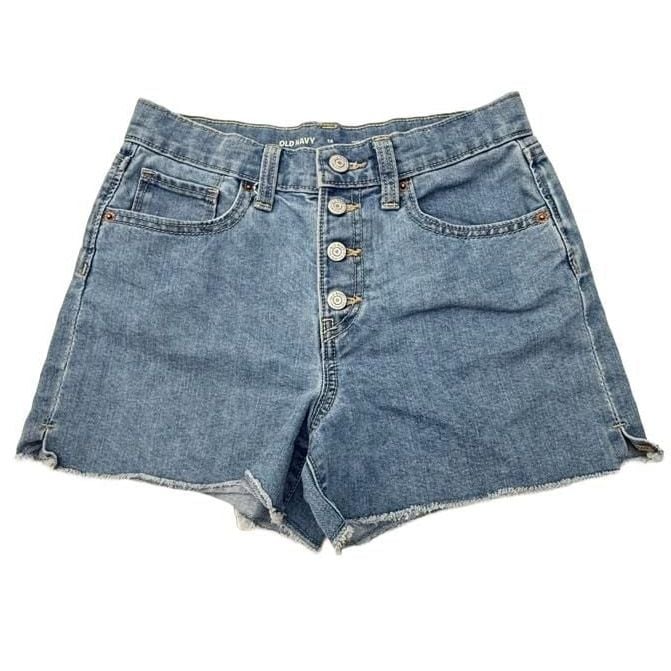 Old Navy Girls High-Rise Adjustable Waist Button-Fly Denim Shorts Size 12 2
