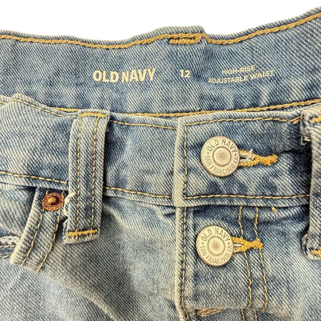 Old Navy Girls High-Rise Adjustable Waist Button-Fly Denim Shorts Size 12 4