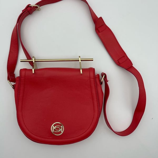 bebe Lily Saddle Crossbody Bag Hibiscus Red