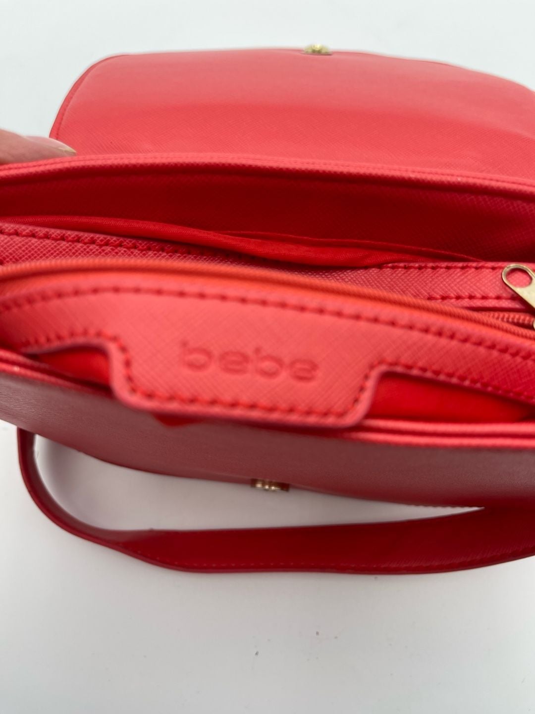 bebe Lily Saddle Crossbody Bag Hibiscus Red 10