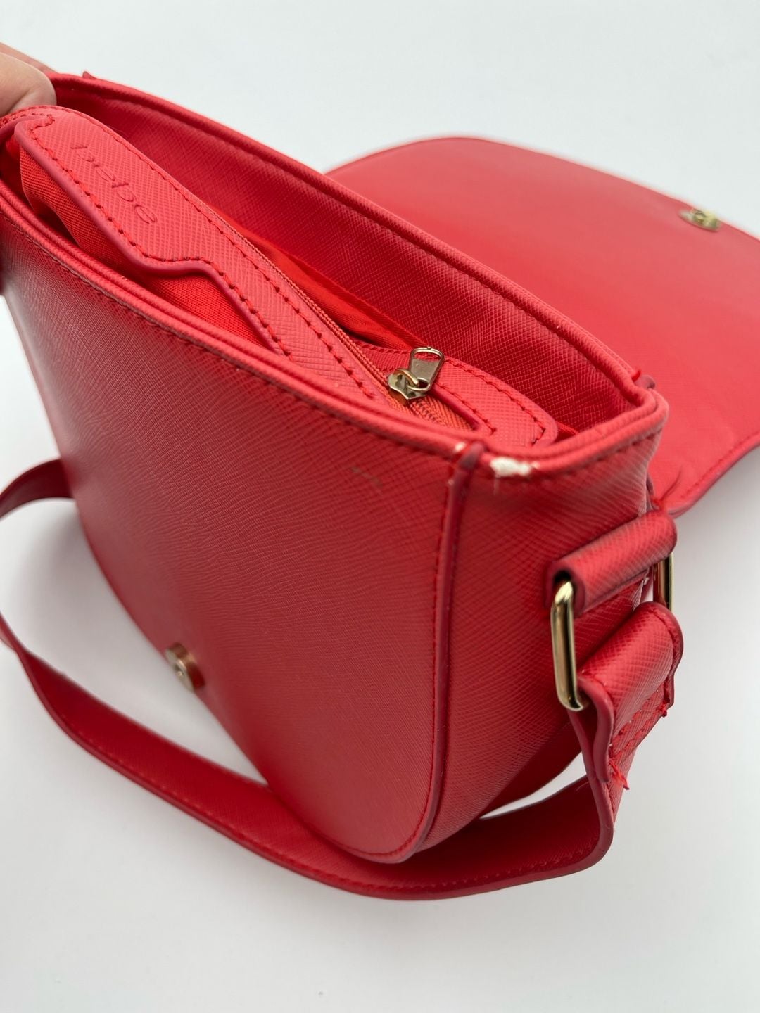 bebe Lily Saddle Crossbody Bag Hibiscus Red 11