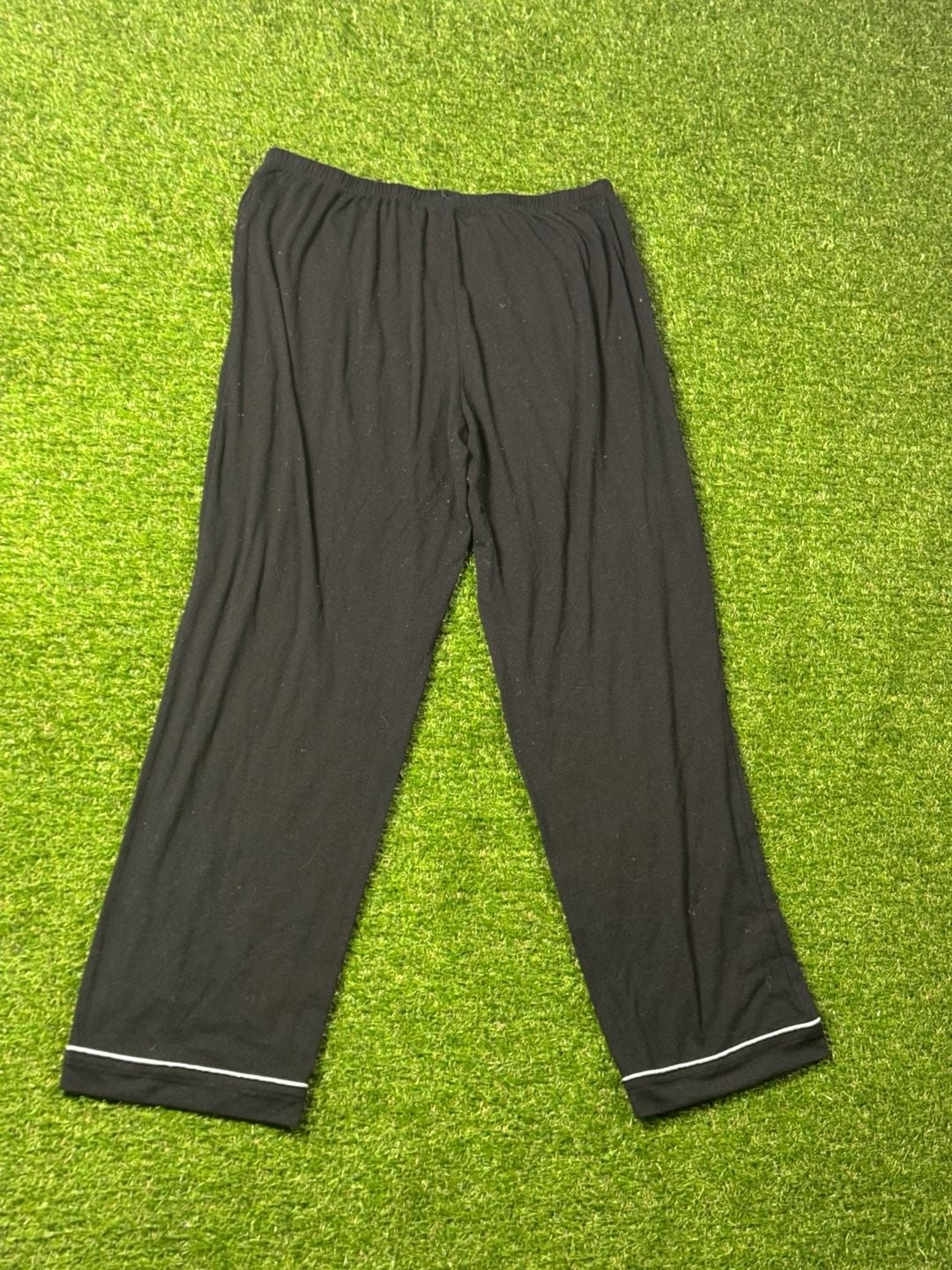 Flora Nikrooz Black Pajama Lounge Pants with Drawstring and White Piping Size M 3