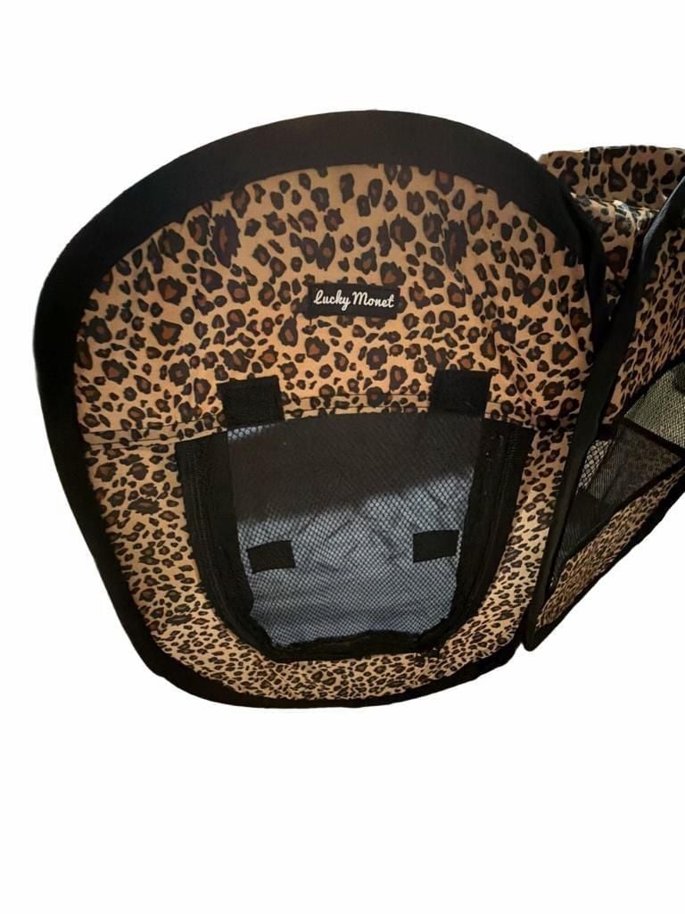 Lucky Monet Portable Pet Playpen Foldable Exercise Tent Pop Up Kennel Leopard 2