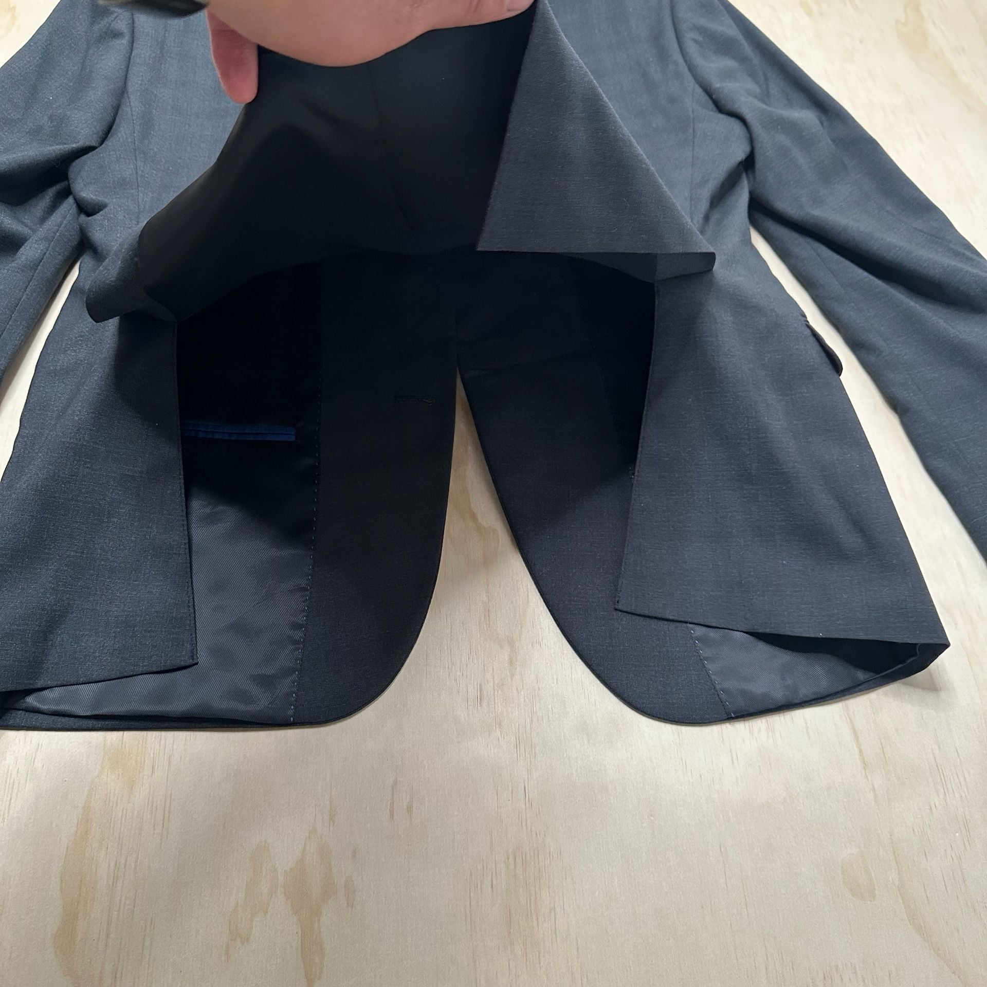 Kenneth Cole Reaction Men's 2-Piece Suit Charcoal Plaid Slim Fit Jacket & Pants 9