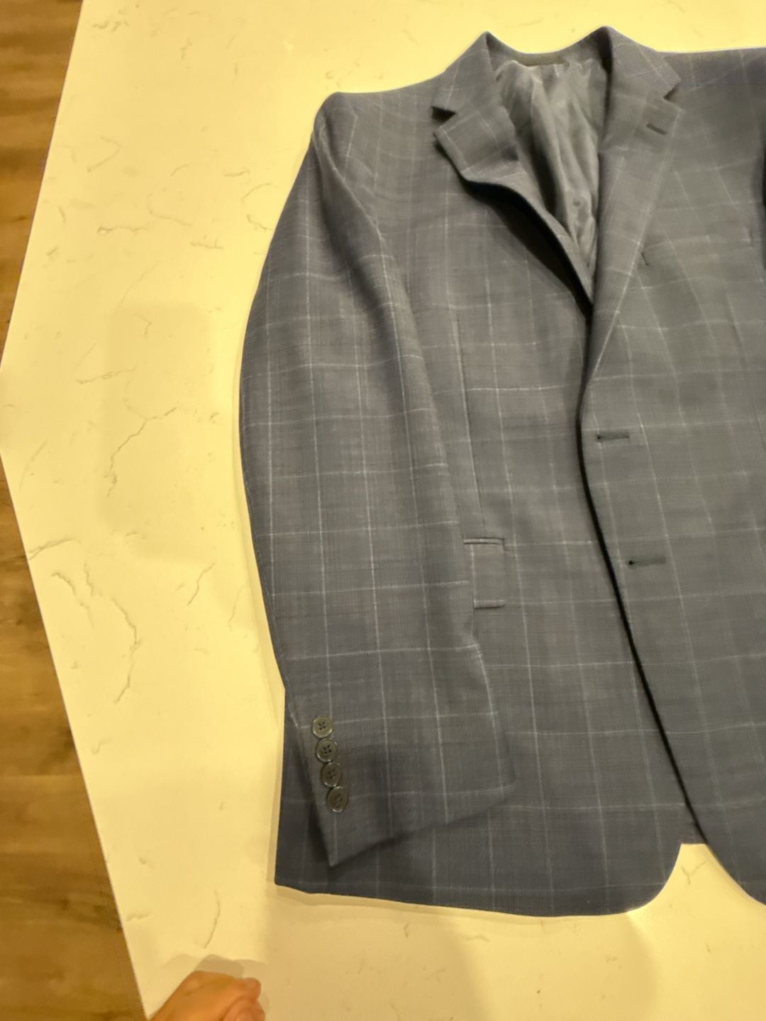 Calvin Klein Blue Windowpane Check Suit Jacket Sport Coat Blazer 7