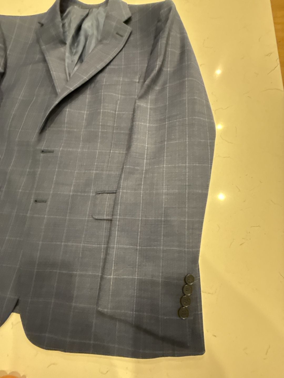 Calvin Klein Blue Windowpane Check Suit Jacket Sport Coat Blazer 8