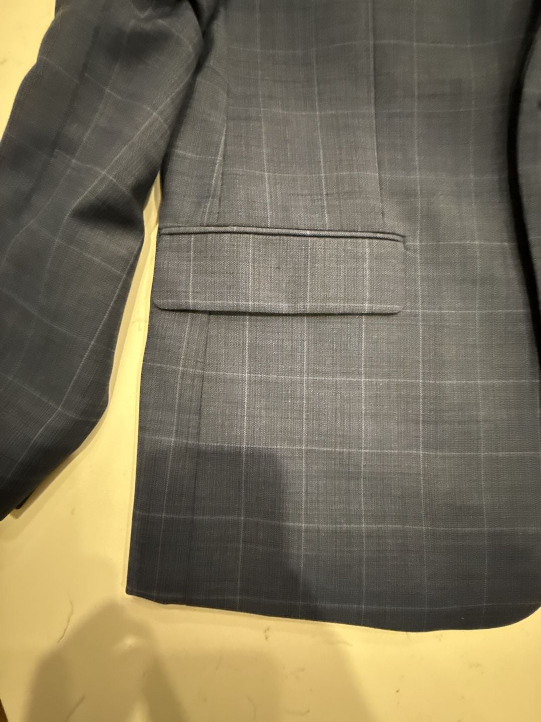 Calvin Klein Blue Windowpane Check Suit Jacket Sport Coat Blazer 9