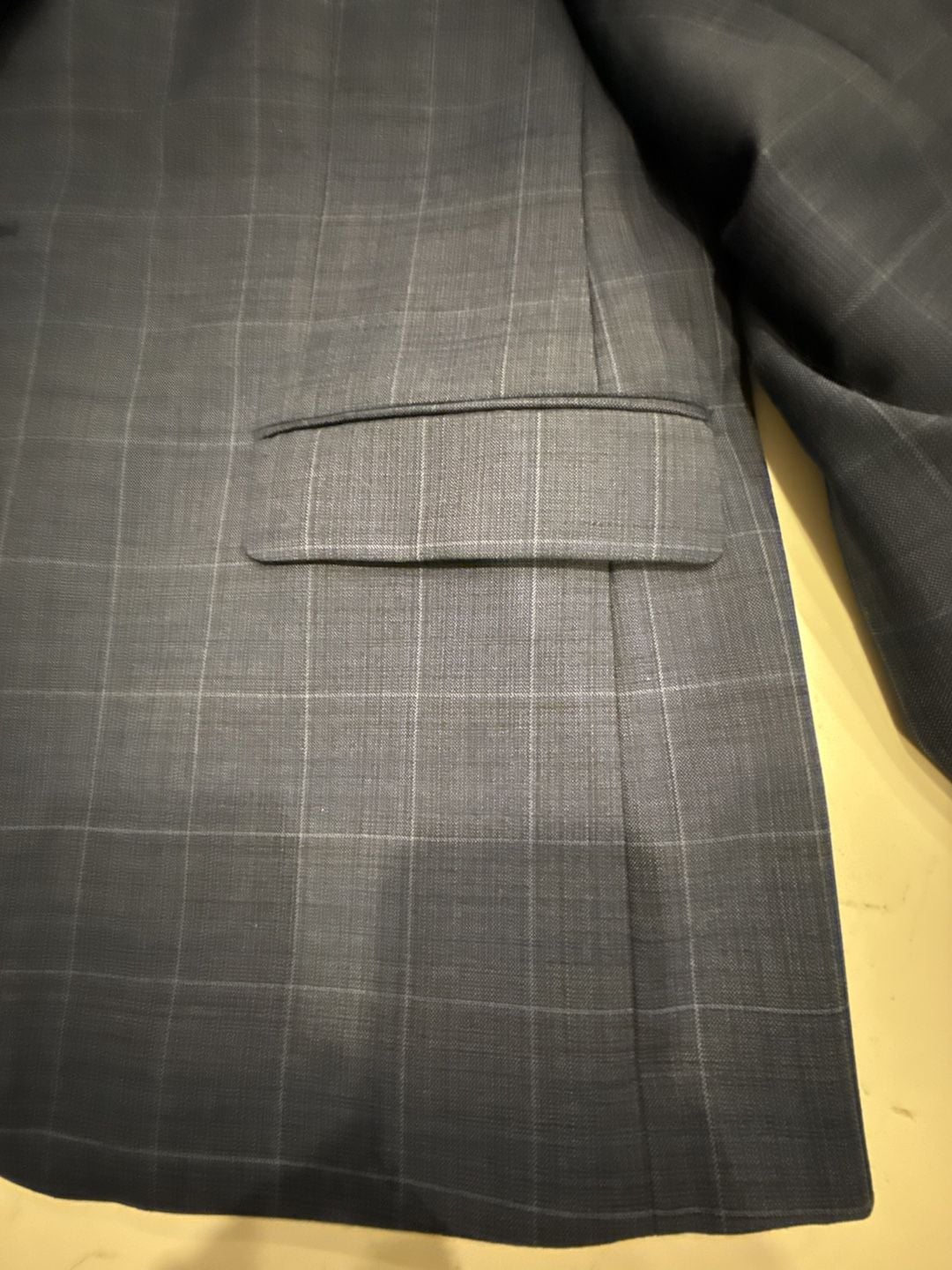 Calvin Klein Blue Windowpane Check Suit Jacket Sport Coat Blazer 10