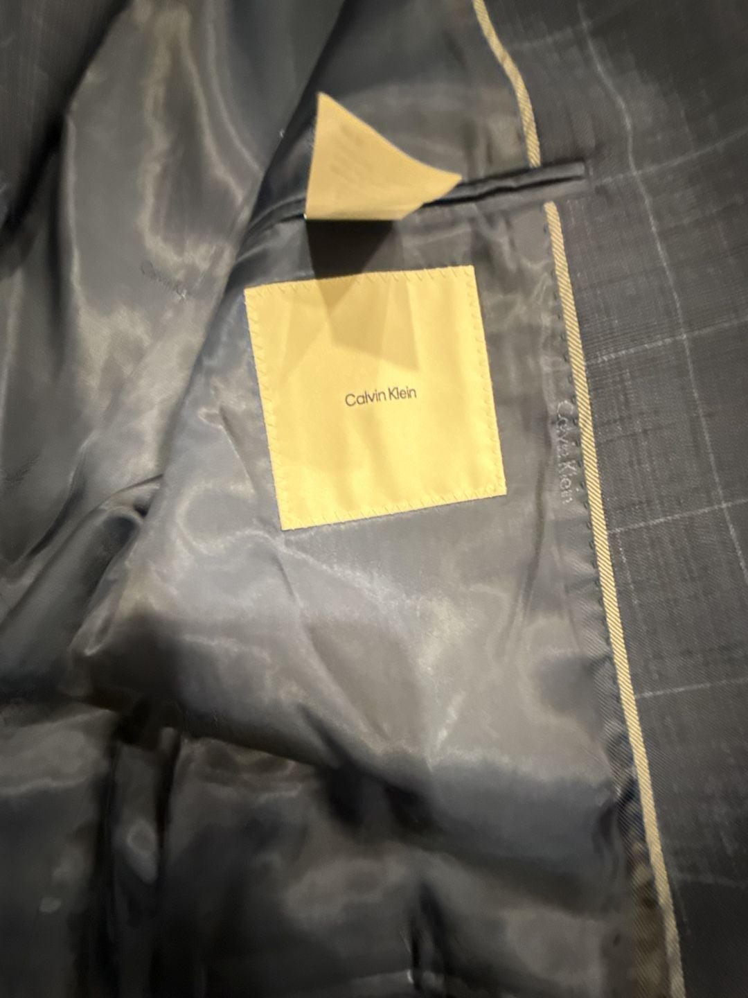 Calvin Klein Blue Windowpane Check Suit Jacket Sport Coat Blazer 11