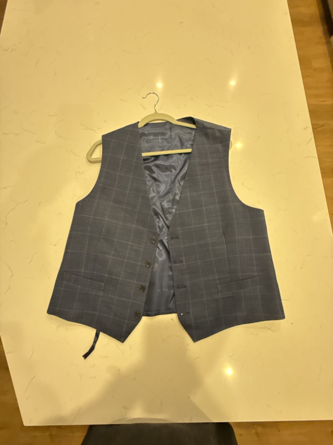 Calvin Klein Blue Windowpane Check Suit Jacket Sport Coat Blazer 16