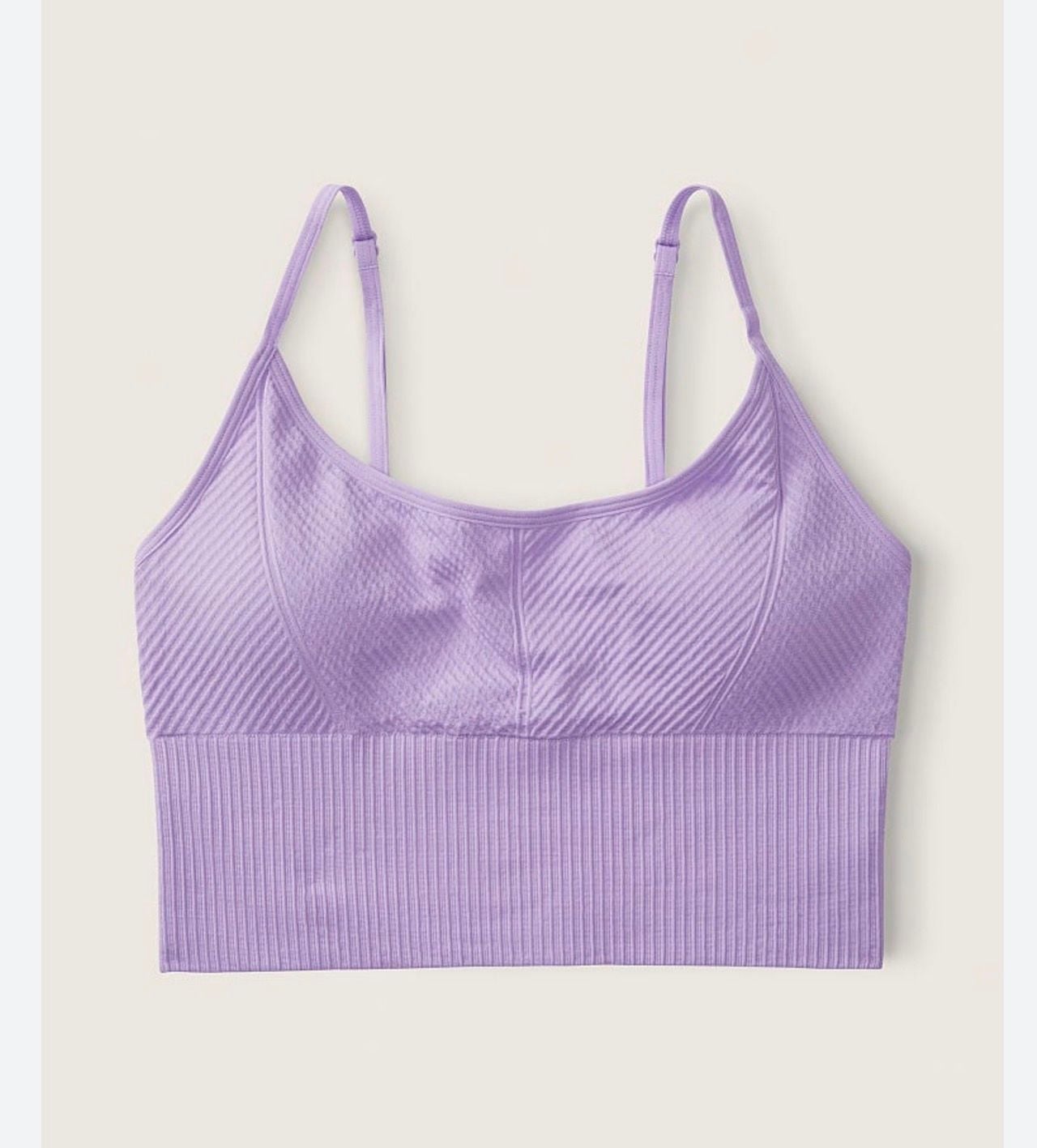 Victoria’s Secret PINK Sports Bra Bundle Medium Lavender Black Logo 2 Pc 7