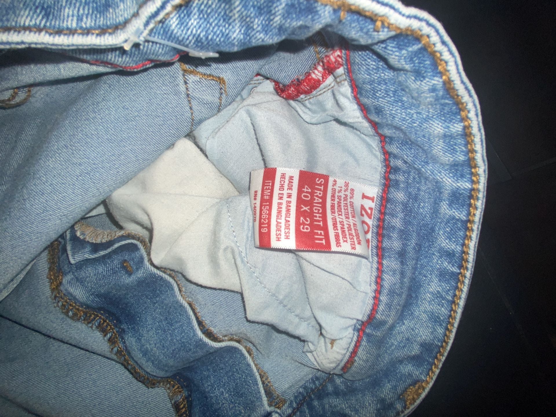 IZOD Men's Straight Fit Blue Wash Stretch Denim Jeans Size 40x29 6