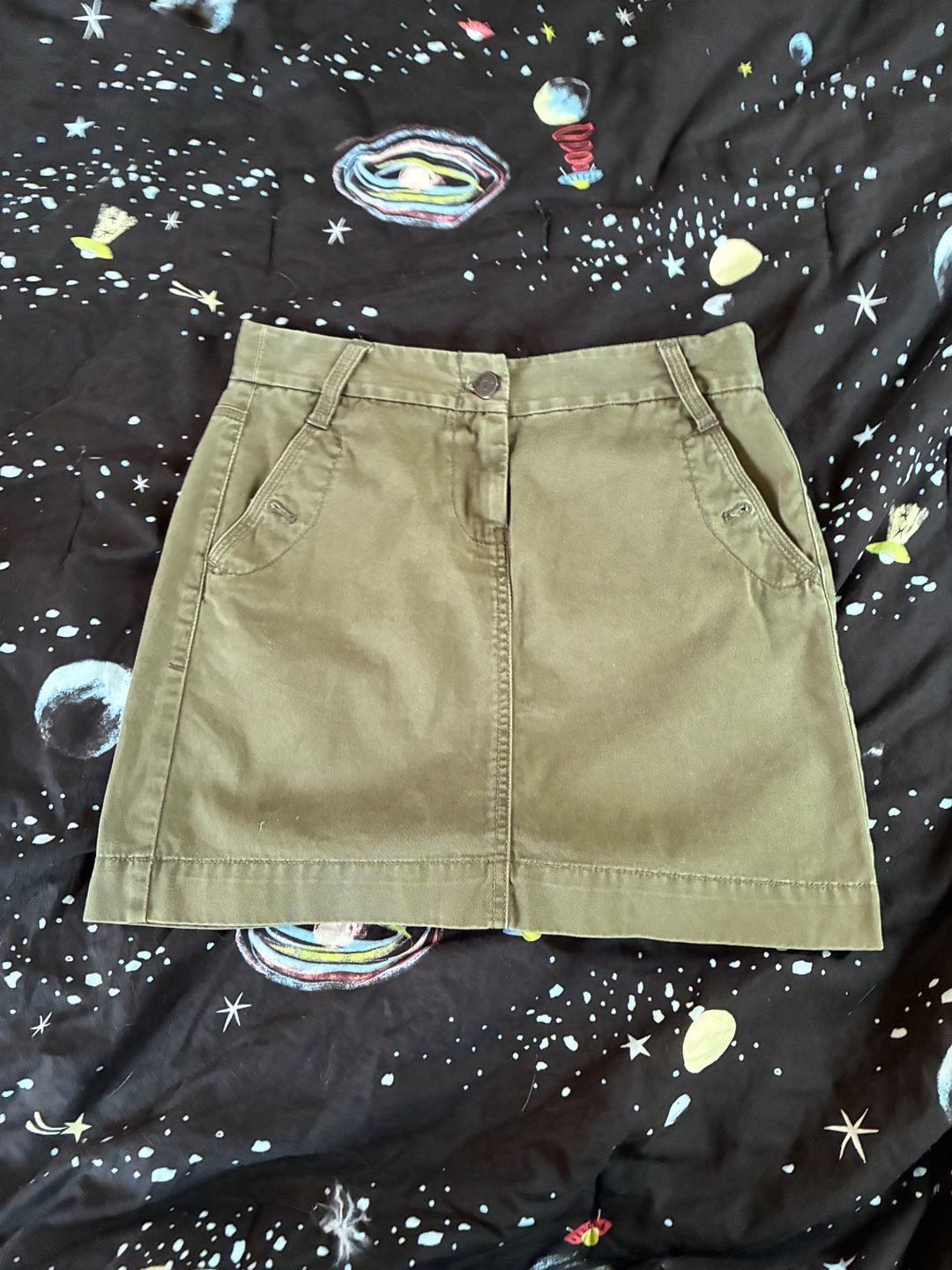 J. Crew Classic Twill Chino Olive Green Utility Mini Skirt Size 2 2