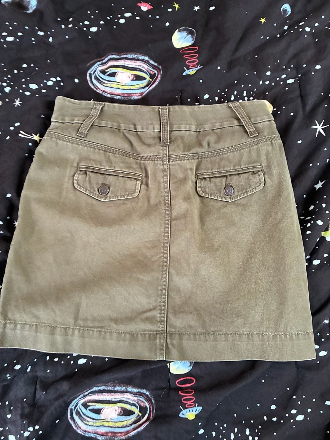 J. Crew Classic Twill Chino Olive Green Utility Mini Skirt Size 2 3