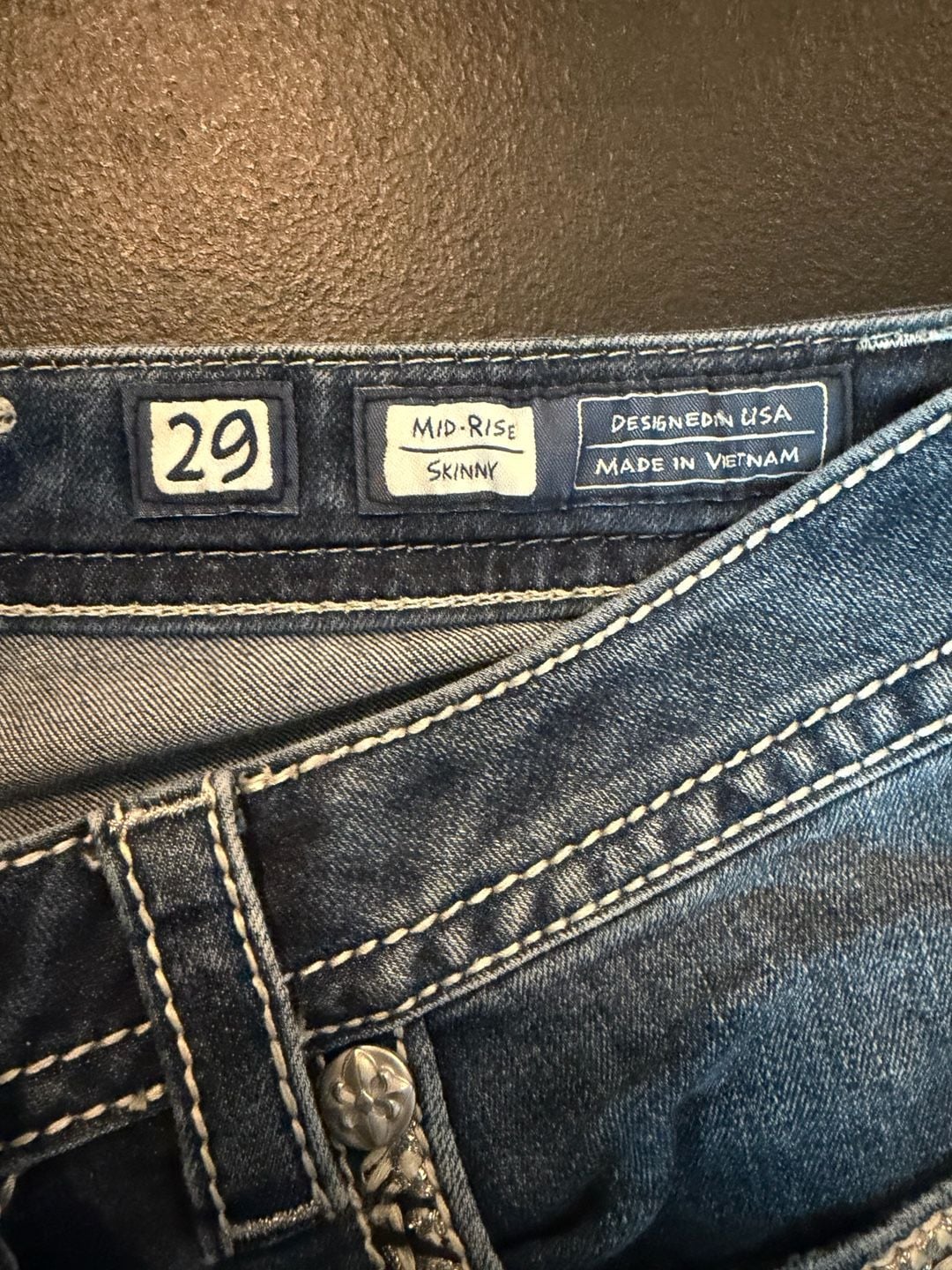 Miss Me Embroidered Wing Flap Pocket Skinny Jeans 2
