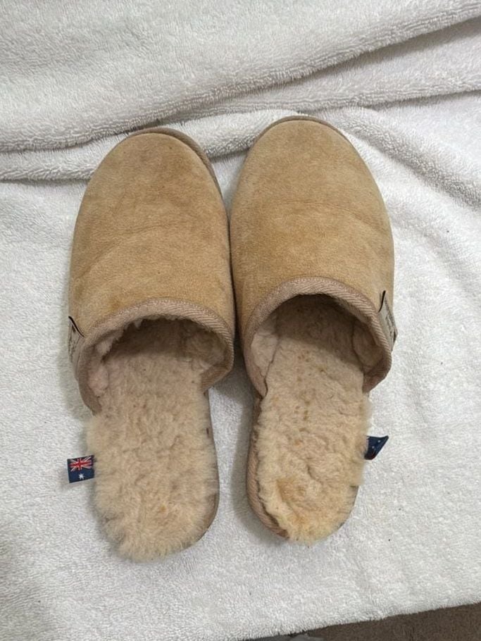 Purely Australian Sheepskin Scuff Slippers Tan Suede House Shoes 8