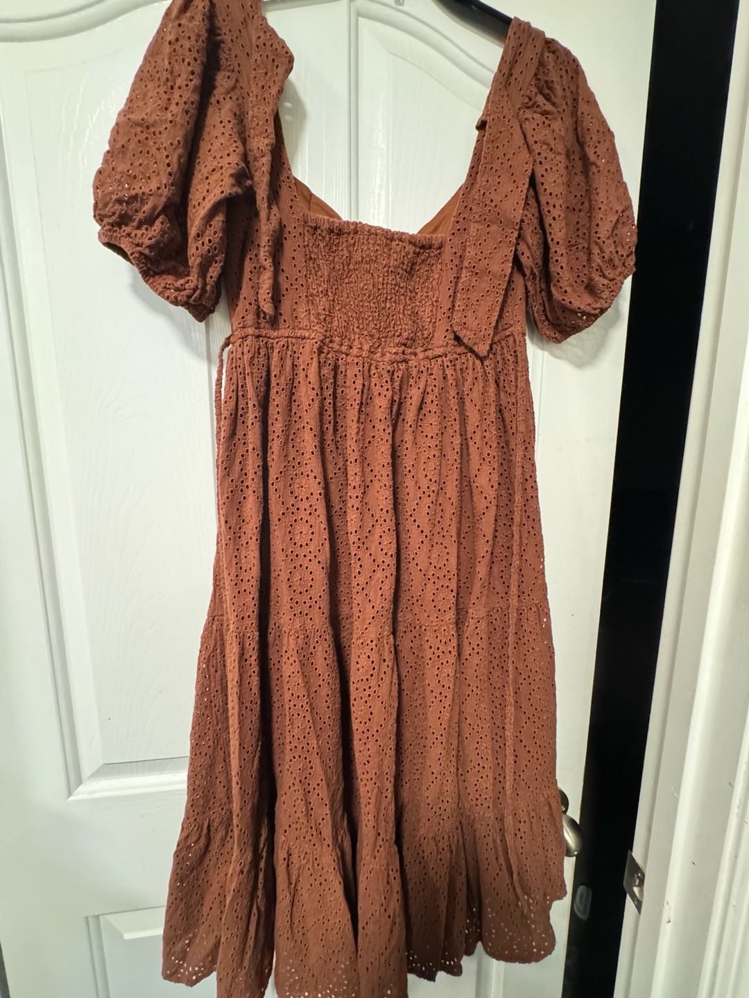 Band of the Free Sierra Walnut Brown Eyelet Midi Dress Size S 3