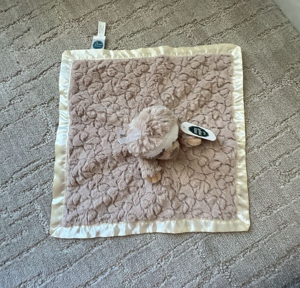 Mary Meyer Putty Sloth Character Blanket Security Lovey Plush Satin Trim 2
