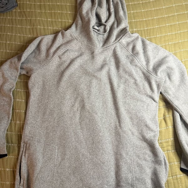 Everlast Women's Gray Textured Pullover Hoodie Sweatshirt with Thumbholes XL