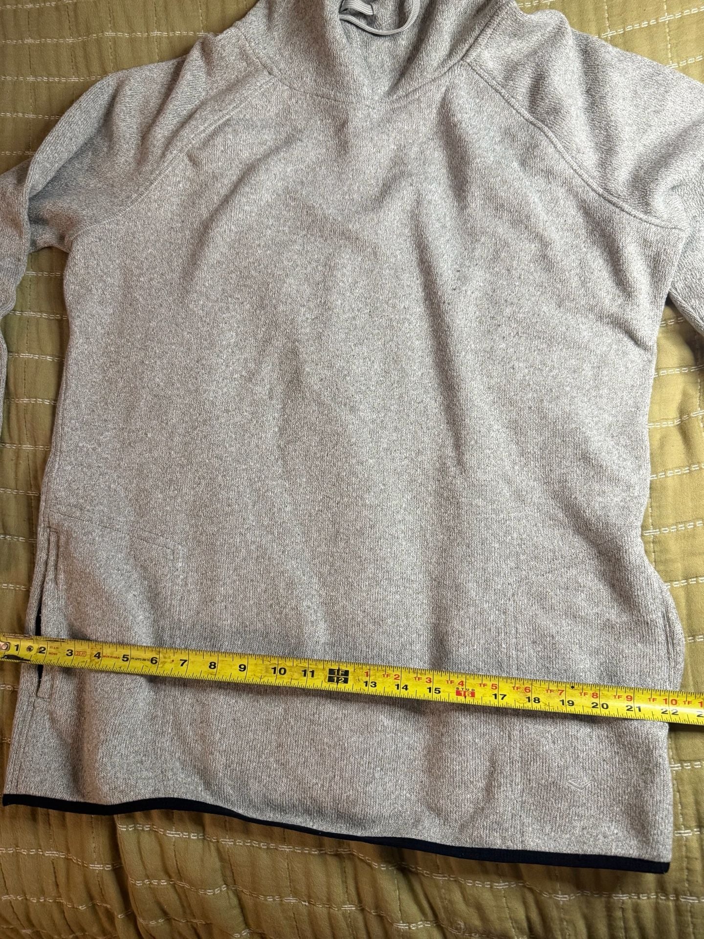Everlast Women's Gray Textured Pullover Hoodie Sweatshirt with Thumbholes XL 3