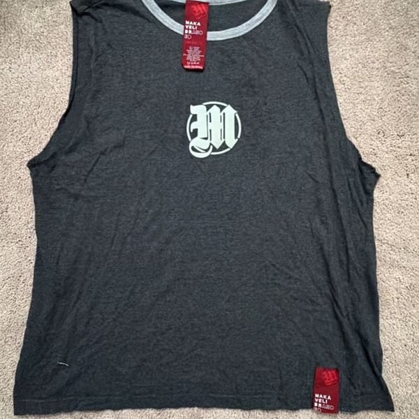 Makaveli Branded Gray Tank Top With M Logo Size L