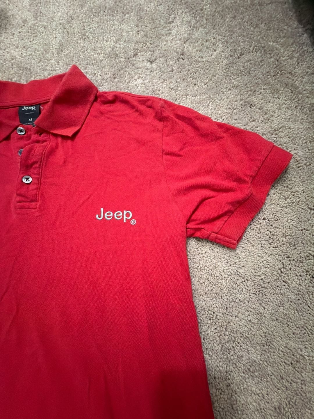 Jeep Since 1941 Men's Red Short Sleeve Polo Shirt Size M 3