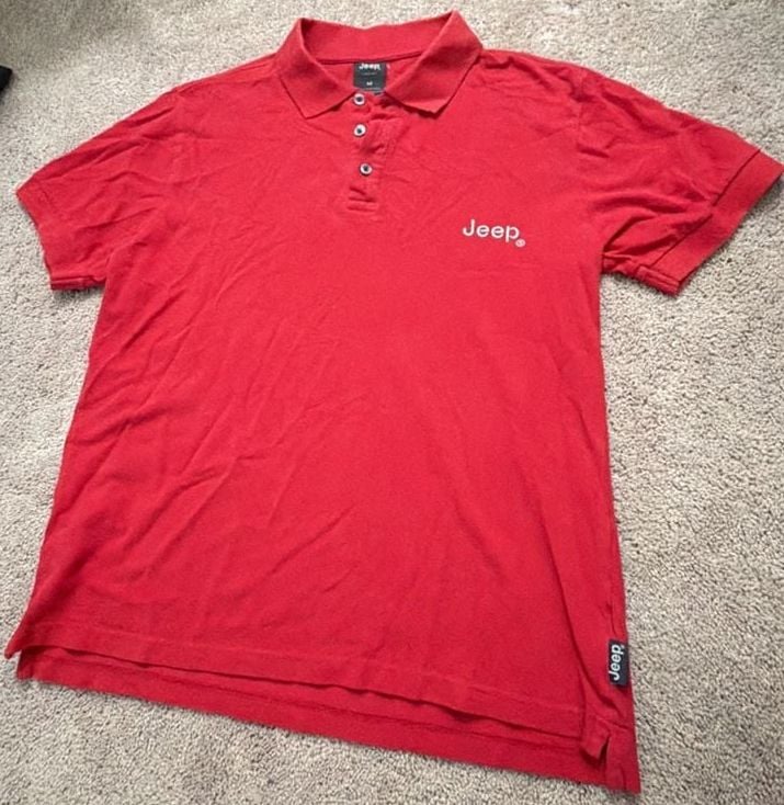 Jeep Since 1941 Men's Red Short Sleeve Polo Shirt Size M 2
