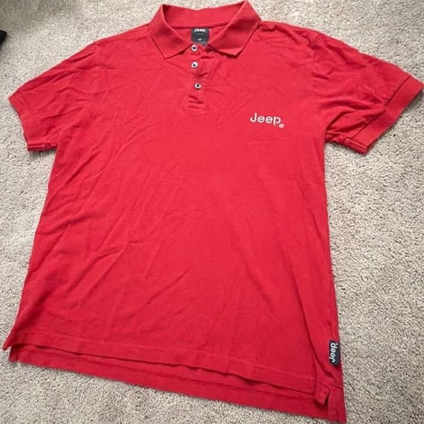 Jeep Since 1941 Men's Red Short Sleeve Polo Shirt Size M