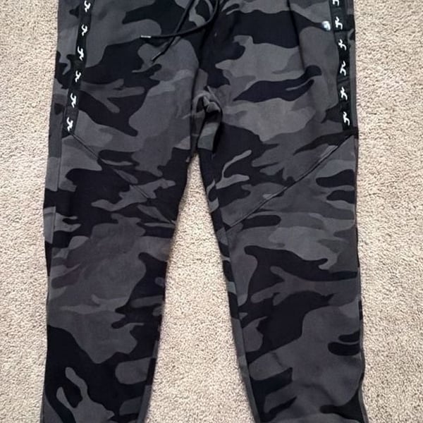 Hollister California Skinny Jogger Gray Black Camo Sweatpants Medium